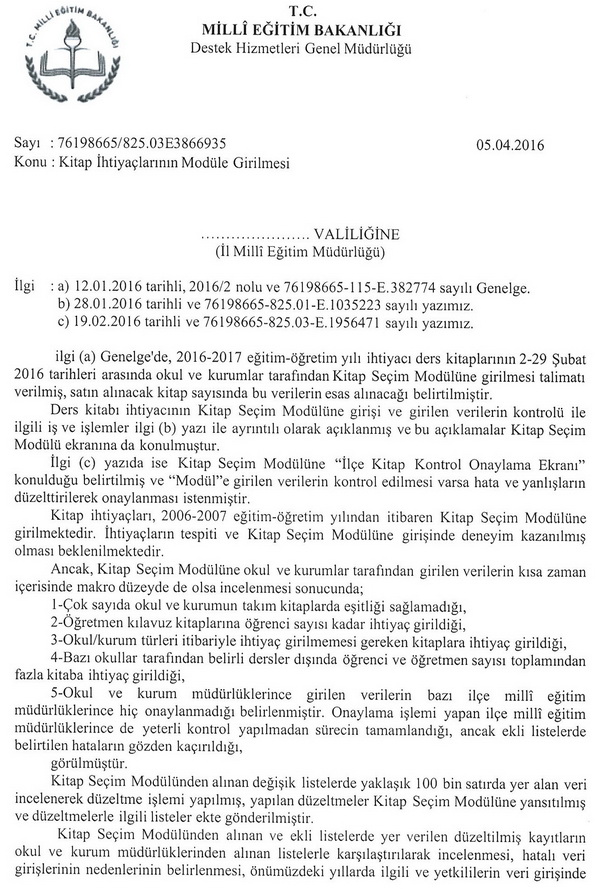 MEB, öğrenci sayısı kadar kılavuz kitap giren yetkilileri uyardı