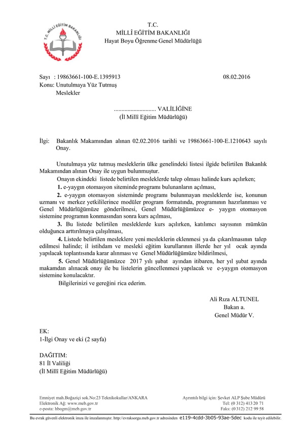 MEB, unutulmaya yüz tutumuş mesleklere sahip çıkıyor