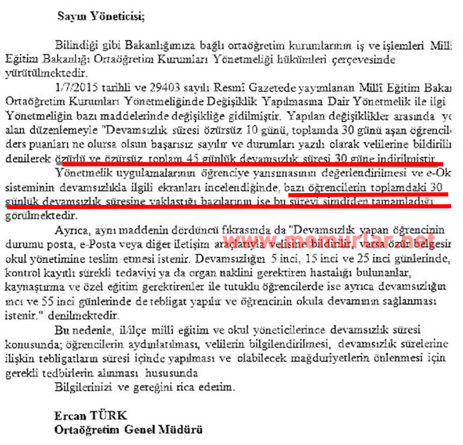 Lise öğrencisi, 30 günden fazla devamsızlık yapamaz