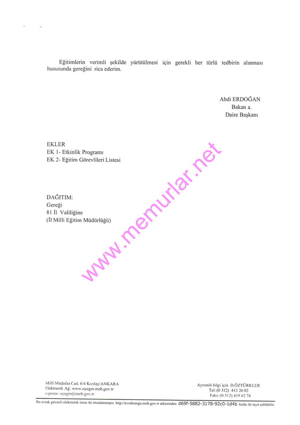 Aday öğretmen performans değerlendirme semineri yapılacak