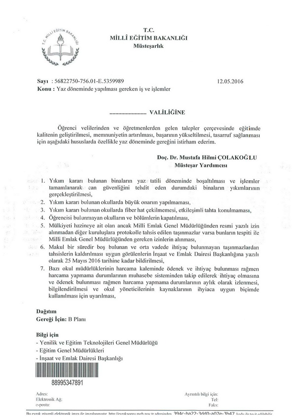 MEB: Yıkım kararı alınan okullara etkileşimli tahta kurmayın