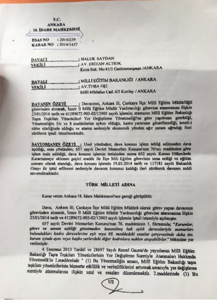 Çankaya Milli Eğitim Müdürü Değişiyor