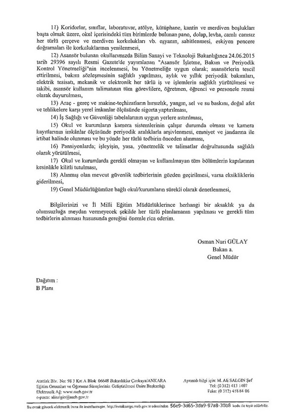 Meslek liselerinde alınacak güvenlik önlemleri