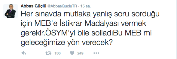 Abbas Güçlü: MEB ÖSYM'yi solladı