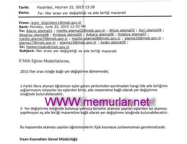 Eş durumu ataması yapacak öğretmenler ilişik kesmesin