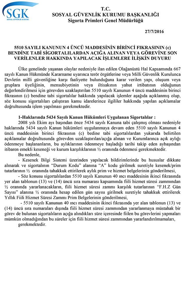 Görevde uzaklaştırmalarda maaş ve emeklilik işlemleri