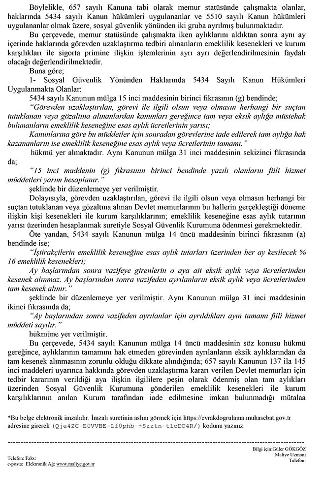 Görevde uzaklaştırmalarda maaş ve emeklilik işlemleri