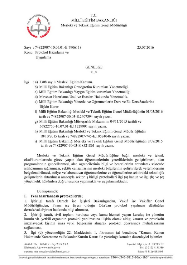 MEB'den protokol hazırlama ve uygulama genelgesi