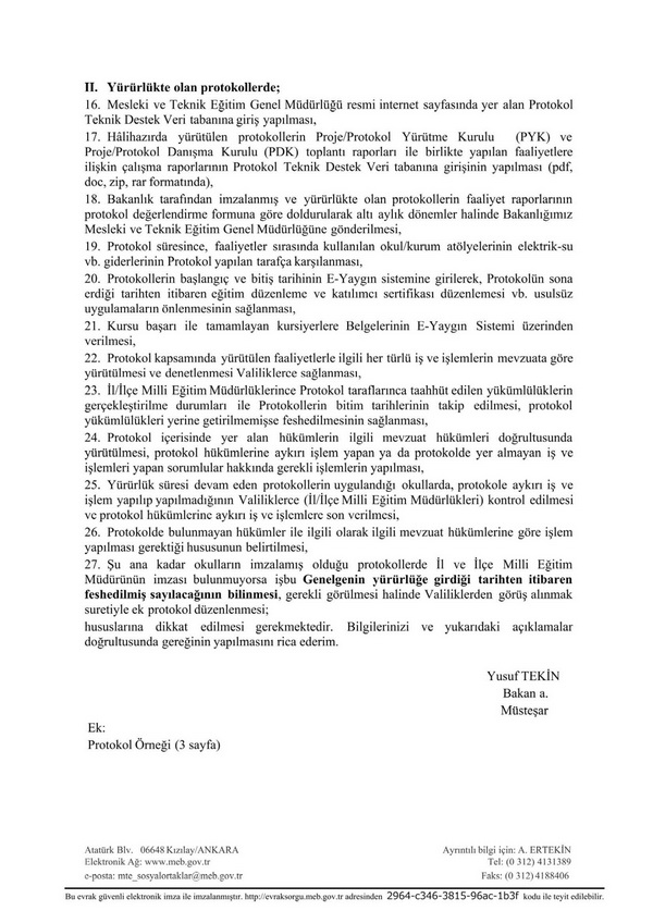 MEB'den protokol hazırlama ve uygulama genelgesi