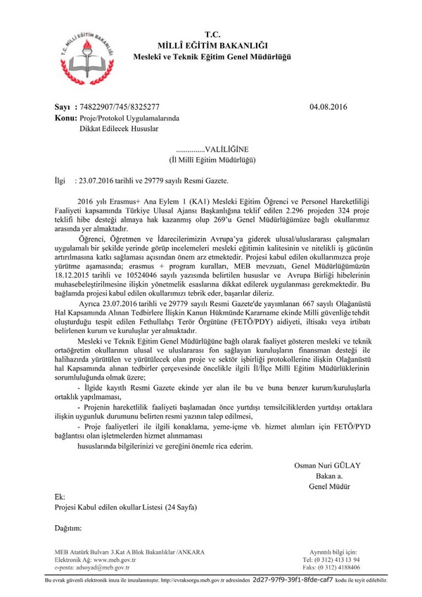 MEB'den Okullara FETÖ Uyarısı