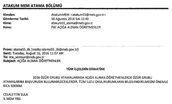 Açığa Alınan Öğretmenler Özür Durumu Atamalarında Başvuru Yapabilir Mi?