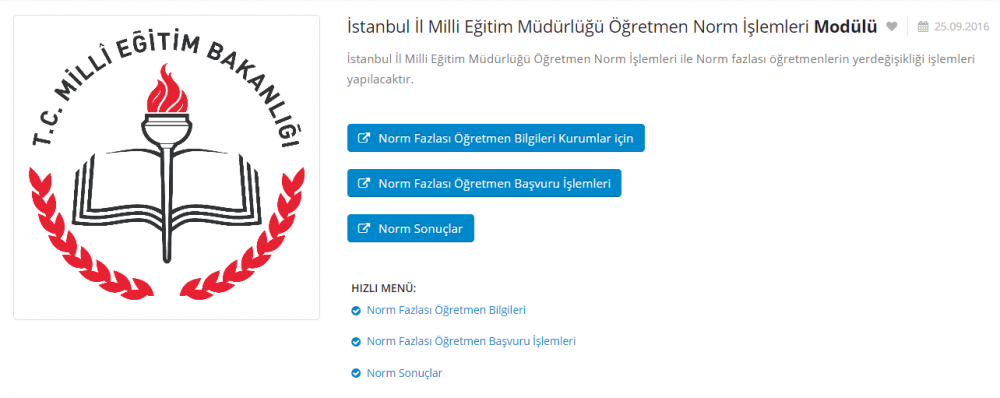 İstanbul Norm Fazlası Öğretmen Atama Modülü Açıldı