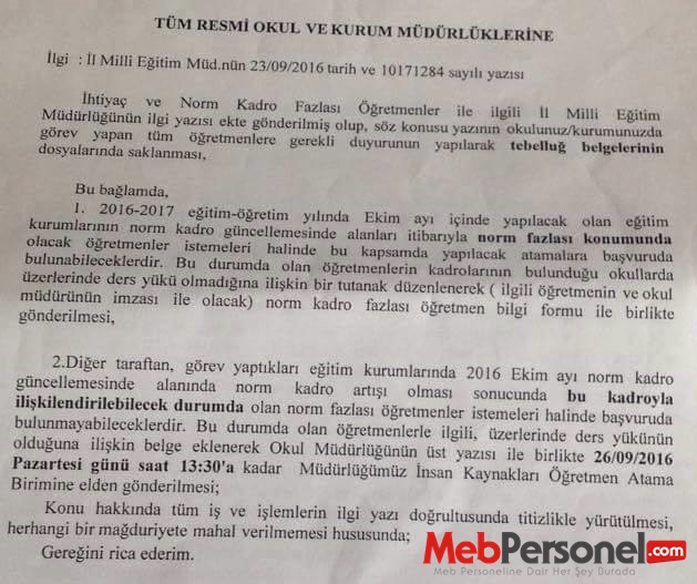 İstanbul'da Norm Fazlası Öğretmenler Tespit Ediliyor