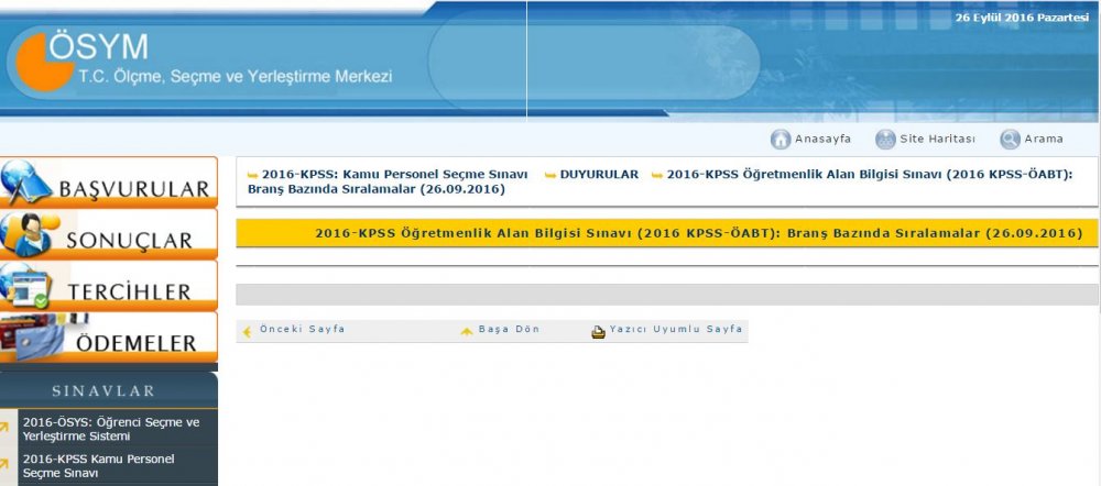 ÖABT Branşları İçin Branş Bazında Sıralamalar Açıklanıyor