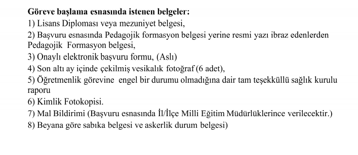 Ataması Yapılan Sözleşmeli Öğretmenlerin Yapacağı İş ve İşlemler