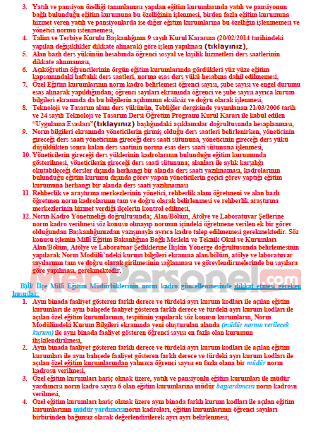 Norm Güncellemesi Yapacak Okul/Kurumların Dikkatine!