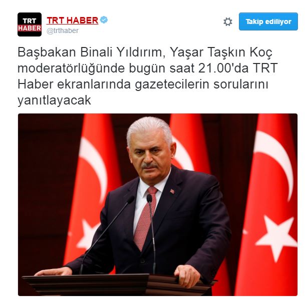 Başbakan Yıldırım Canlı Yayında Soruları Yanıtlayacak