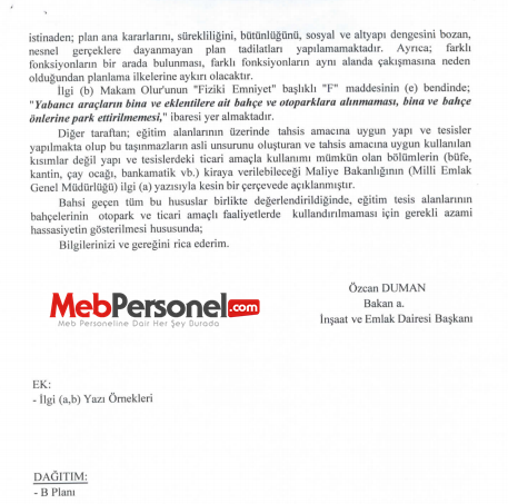 MEB'den ''Okul Bahçelerinin Kullanımı'' Yazısı