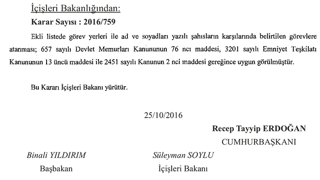 59 ilin emniyet müdürü değişti