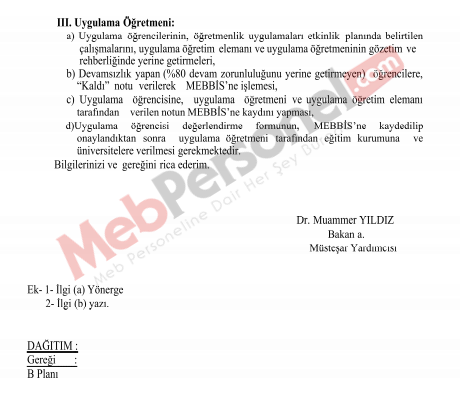 MEBBİS Uygulama Öğrencisi Değerlendirme Modülü Açıldı