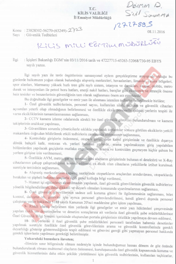 ''Terör Örgütleri Sansasyonel Eylem Gerçekleştirebilir'' Uyarısı