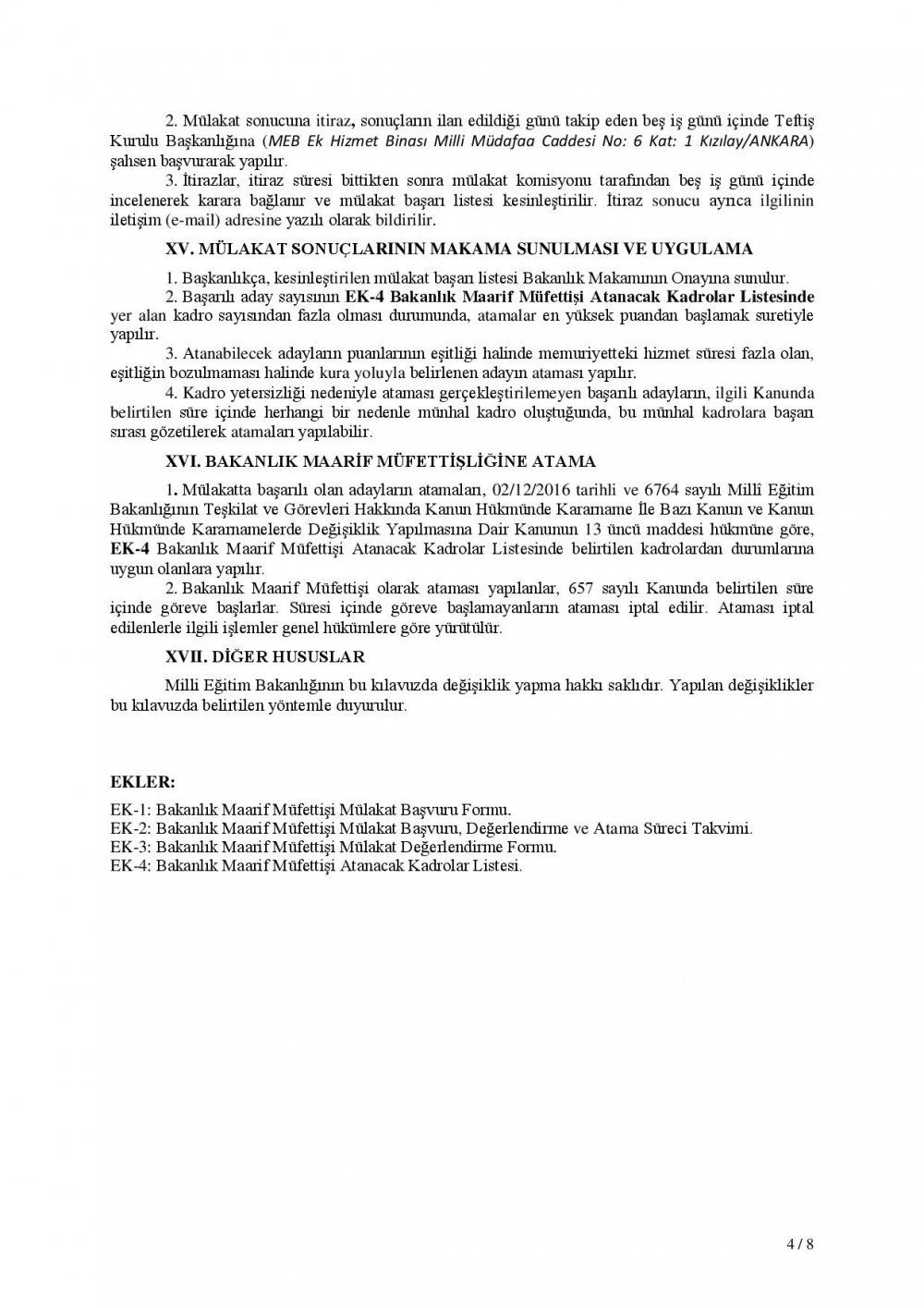 MEB Maarif Müfettişliği Mülakat ve Uygulama Kılavuzu