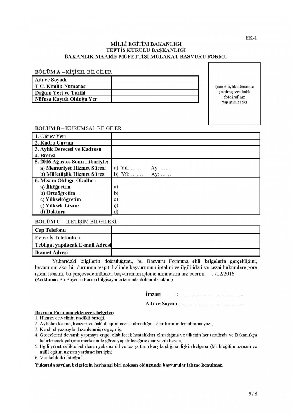 MEB Maarif Müfettişliği Mülakat ve Uygulama Kılavuzu