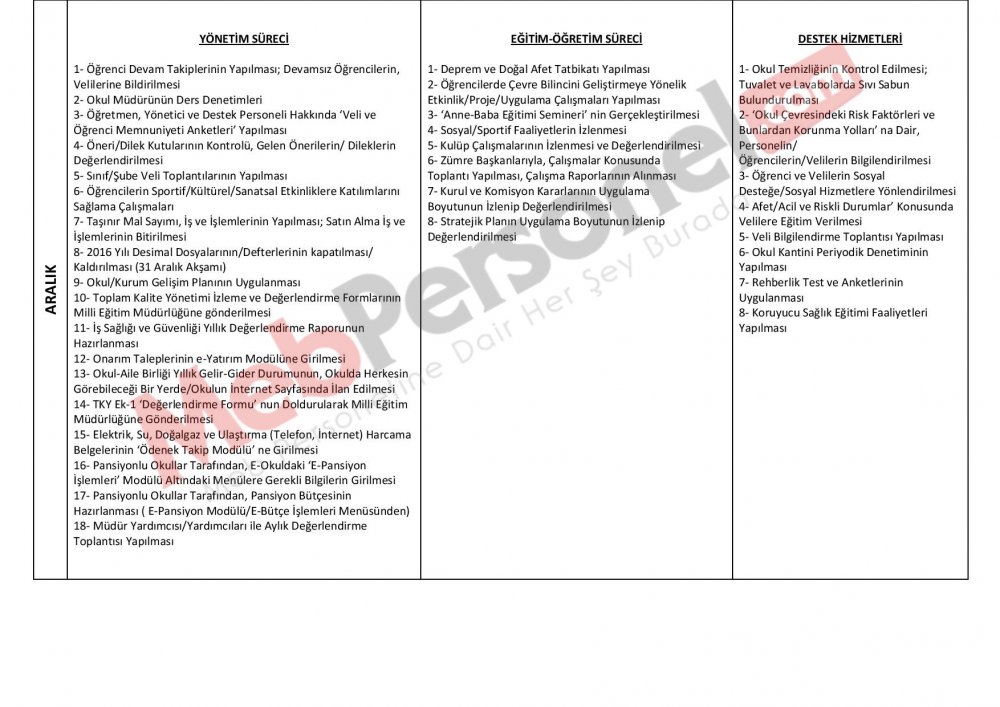 Ortaöğretim Kurumları 2016-2017 İş Takvimi Güncellendi