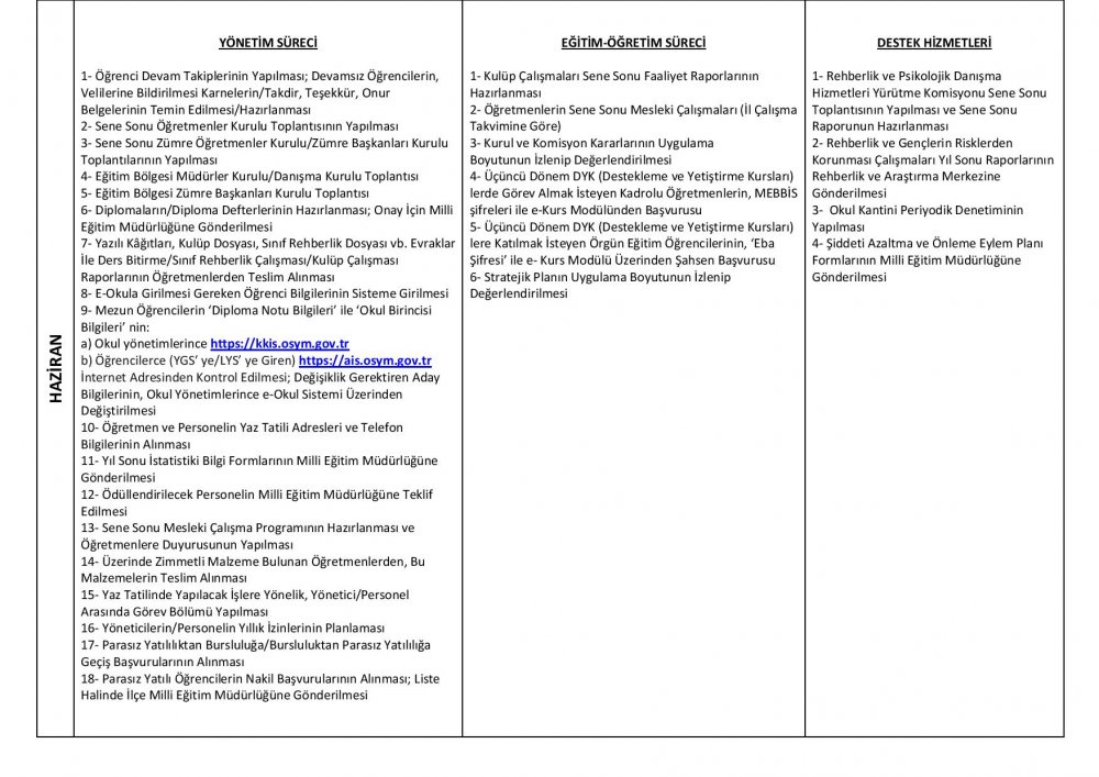 Ortaöğretim Kurumları 2016-2017 İş Takvimi Güncellendi