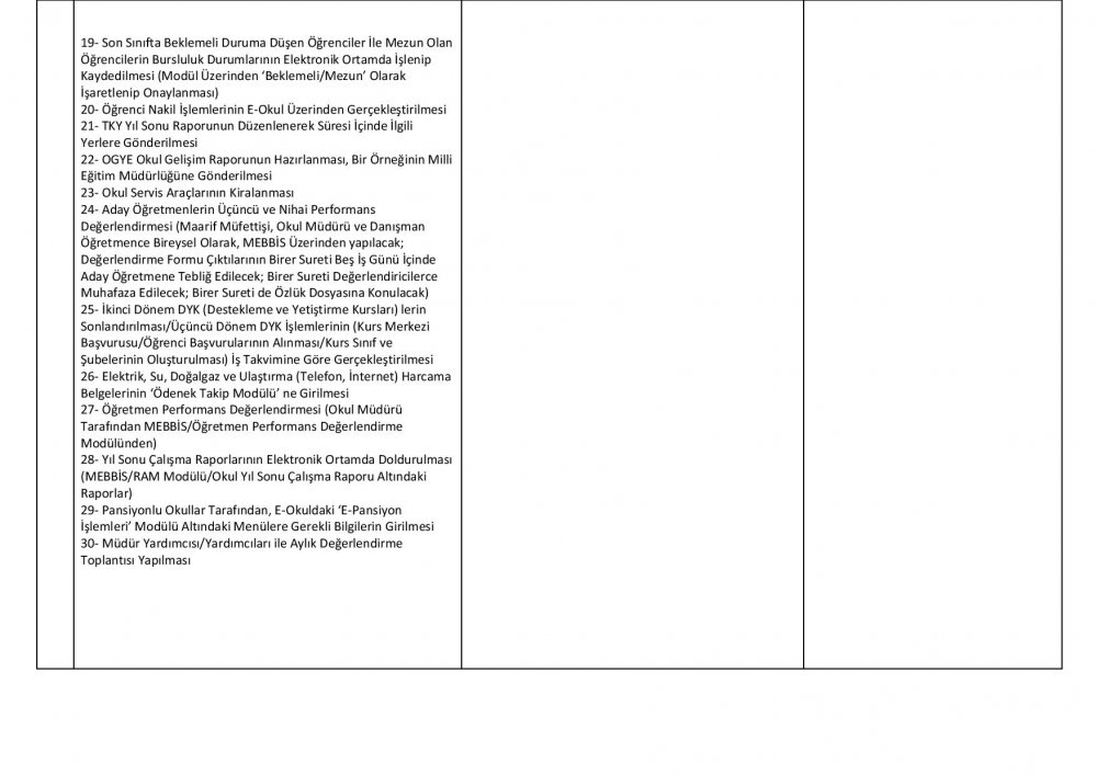 Ortaöğretim Kurumları 2016-2017 İş Takvimi Güncellendi