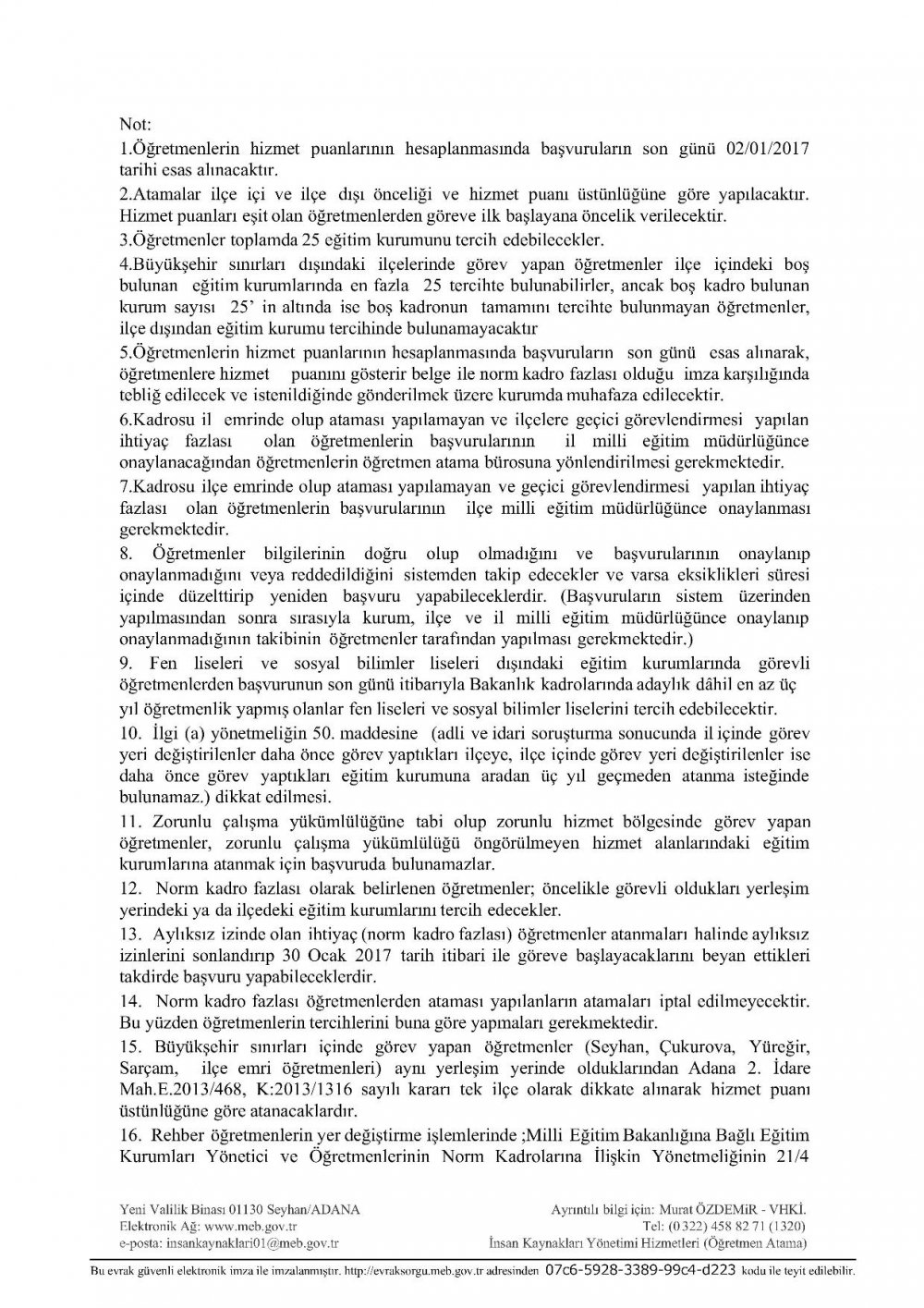 Adana'da Norm Fazlası Öğretmen Atamaları Yapılacak