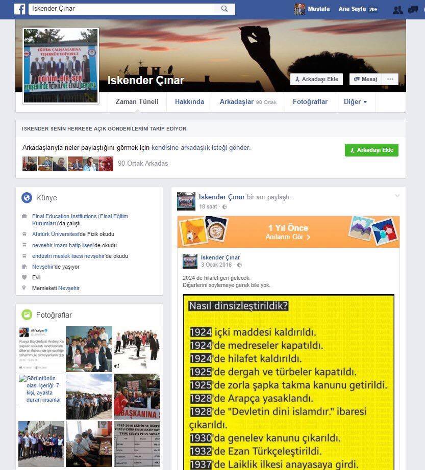 Eğitimbirsen Başkan Yardımcısı Okul Müdürünün Laiklere " Hırsız , Pezevenk " Paylaşımı Tepki Çekti