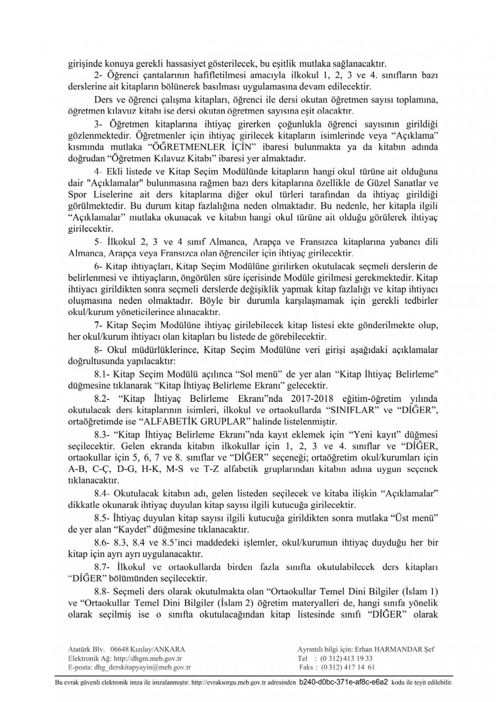 MEB'den Acil ve Günlü ''Ders Kitapları'' Yazısı