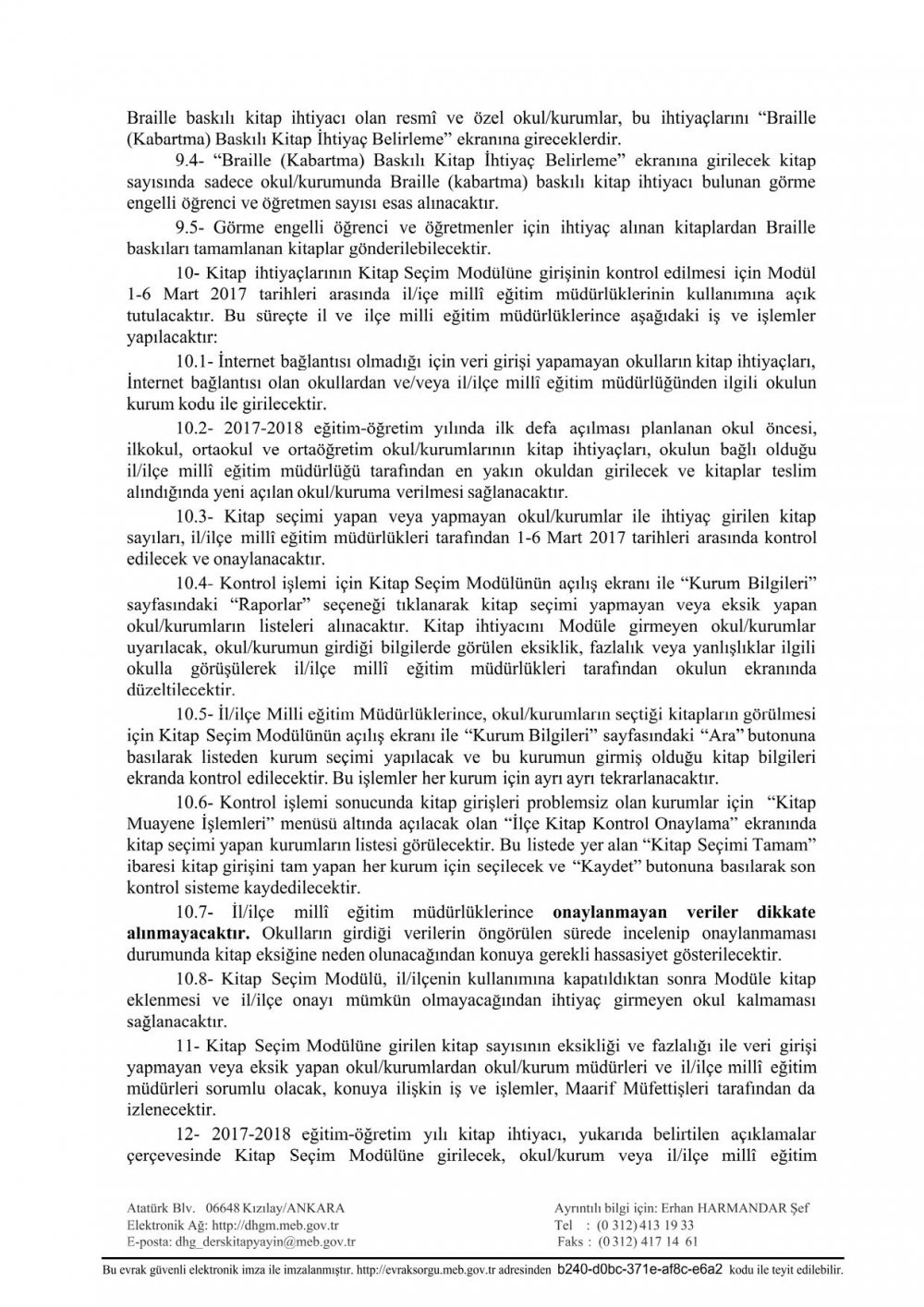 MEB'den Acil ve Günlü ''Ders Kitapları'' Yazısı