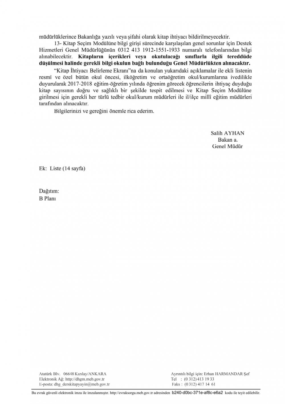 MEB'den Acil ve Günlü ''Ders Kitapları'' Yazısı