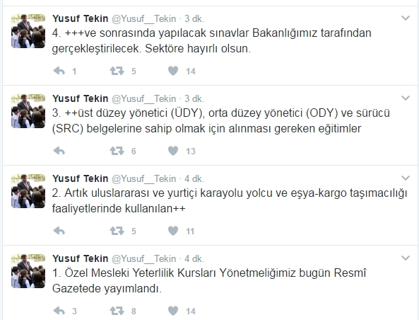 Yusuf Tekin'den Yönetmelik Açıklaması