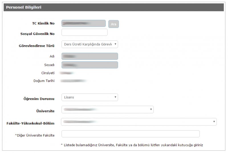 Ücretli Öğretmen Görevlendirme Ekranı Değişti