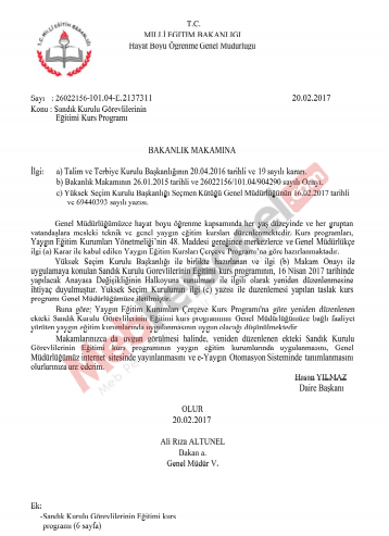 Seçimde Görev Alacaklara MEB Tarafından Eğitim Verilecek