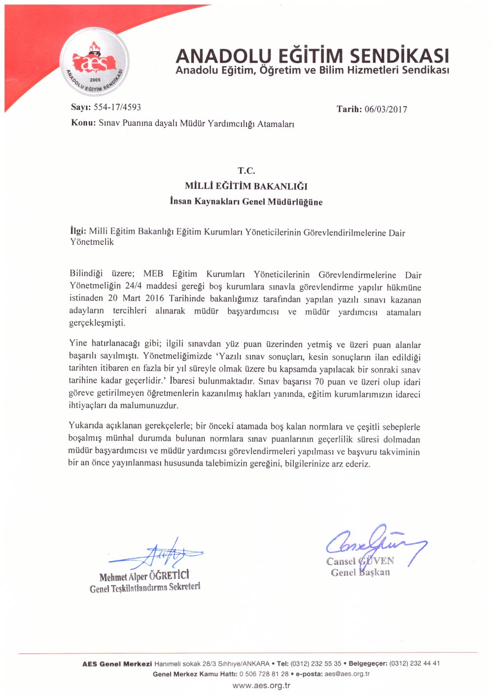 Müdür Yardımcılığı Atamaları İçin MEB'e Başvuru