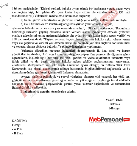 MEB'den, Öğretmenlere ve Okul Yöneticilerine ''Sosyal Medya'' Uyarısı