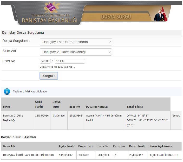 Danıştay, 1709 Şube Müdürü Ataması İptal Ediliyor