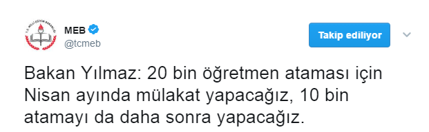 Bakan Yılmaz Öğretmen Ataması İçin Tarih Verdi
