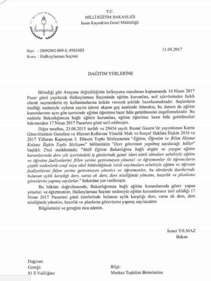 MEB'den 17 Nisan Pazartesi Ek Ders Yazısı