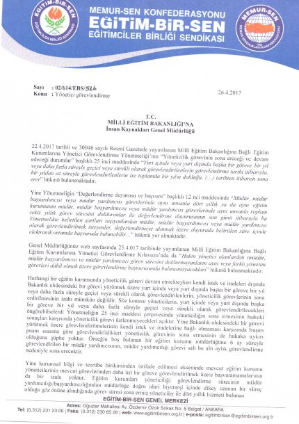 Yönetici Atama Yönetmeliğinde 25. Madde Sıkıntısı