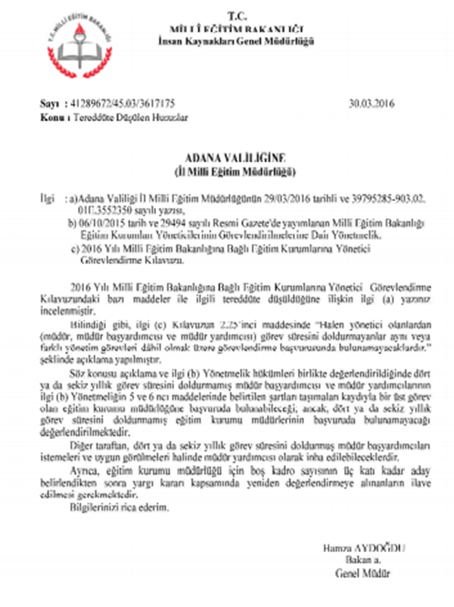 Şu An Görevde Olan Müdür Yardımcıları, Müdürlük İçin Başvuru Yapabilecek Mi?