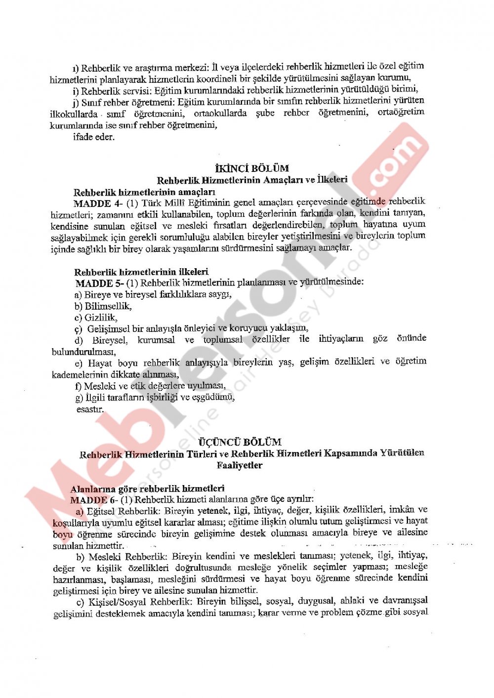 Rehber Öğretmenlik İle İlgili MEB'in Taslak Yönetmeliği