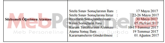 Sözleşmeli Öğretmen Atama Takvimi Açıklandı