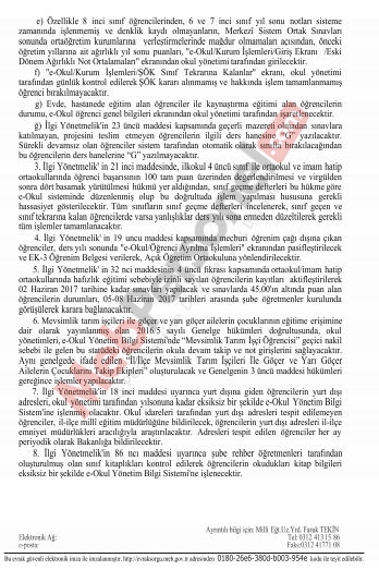 MEB'den ''Sene Sonu İş ve İşlemleri'' Yazısı