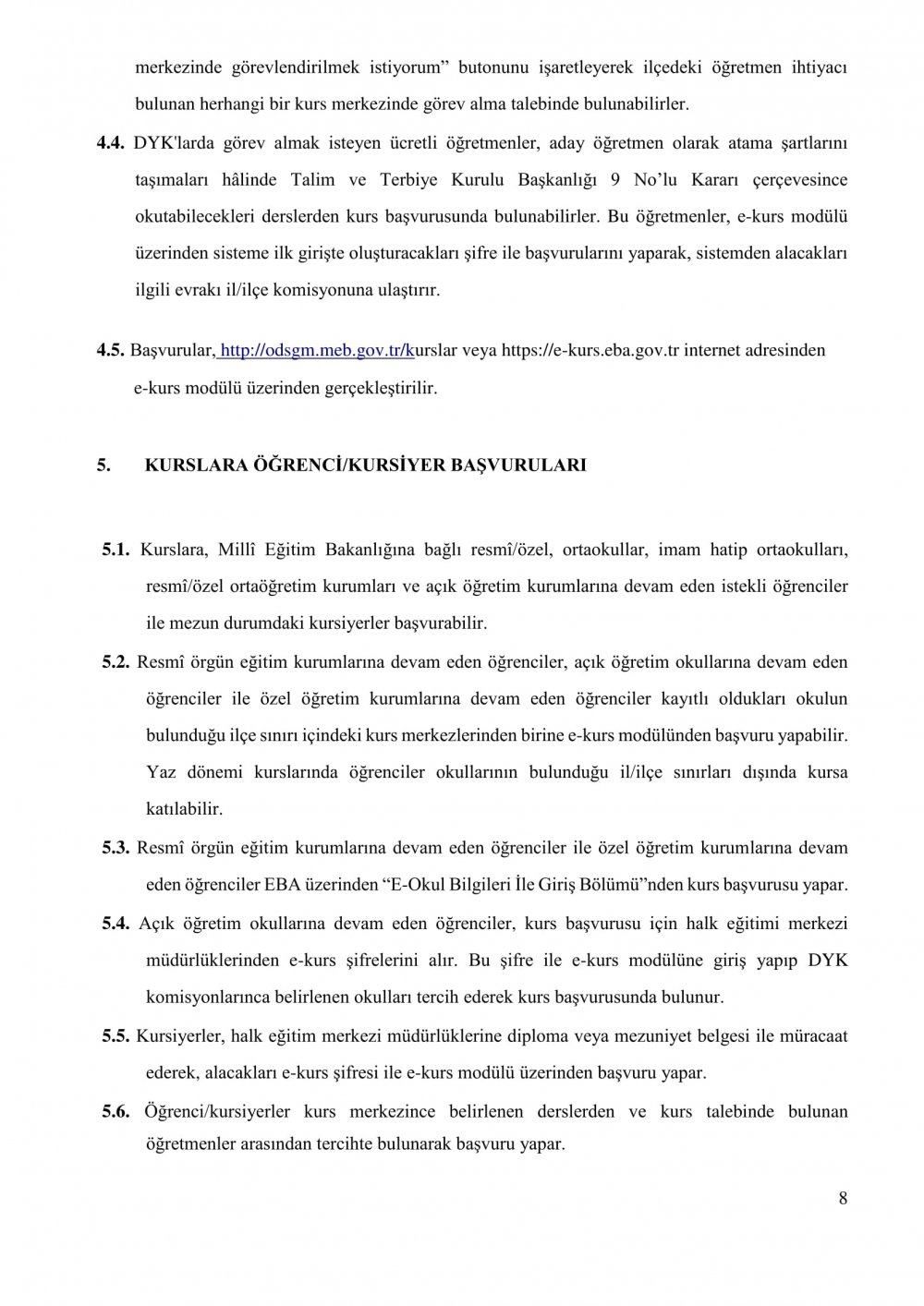 2017-2018 Öğretim Yılı Destekleme ve Yetiştirme Kursu e-Kılavuzu Yayımlandı