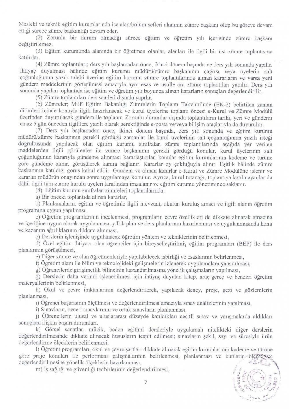 MEB Eğitim Kurulları ve Zümreleri Yönergesi Yayımlandı